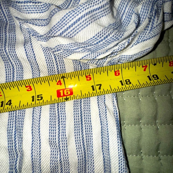 Anthropologie DREW Stripe Tiered Bell/Flutter Sleeves Blouse Women's Size M Blue - Picture 5 of 10